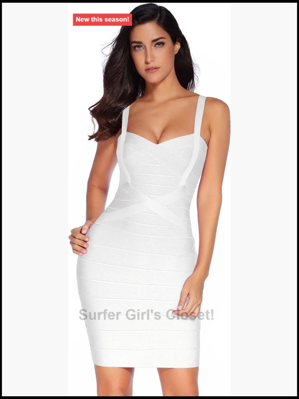 Women's Bandage Bodycon Party Dress V-Neck Sleeveless Mini Pencil Dress